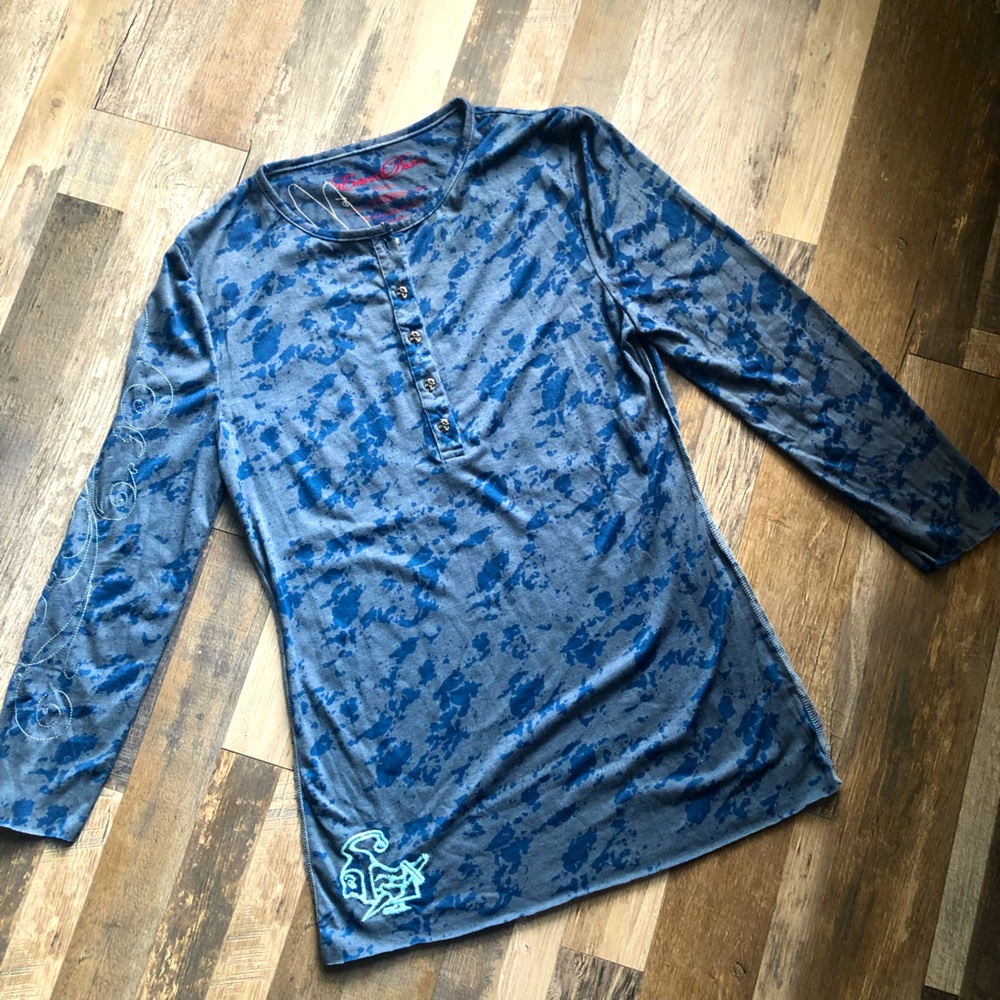 Unique Embellished Blue Top